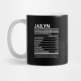 Jailyn Name T Shirt - Jailyn Nutritional and Undeniable Name Factors Gift Item Tee Mug